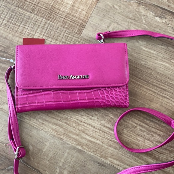 Enzo Angiolini Handbags - New Enzo Angiolini Women’s Wallet Pocket purse Credit cards On a String Fuchsia